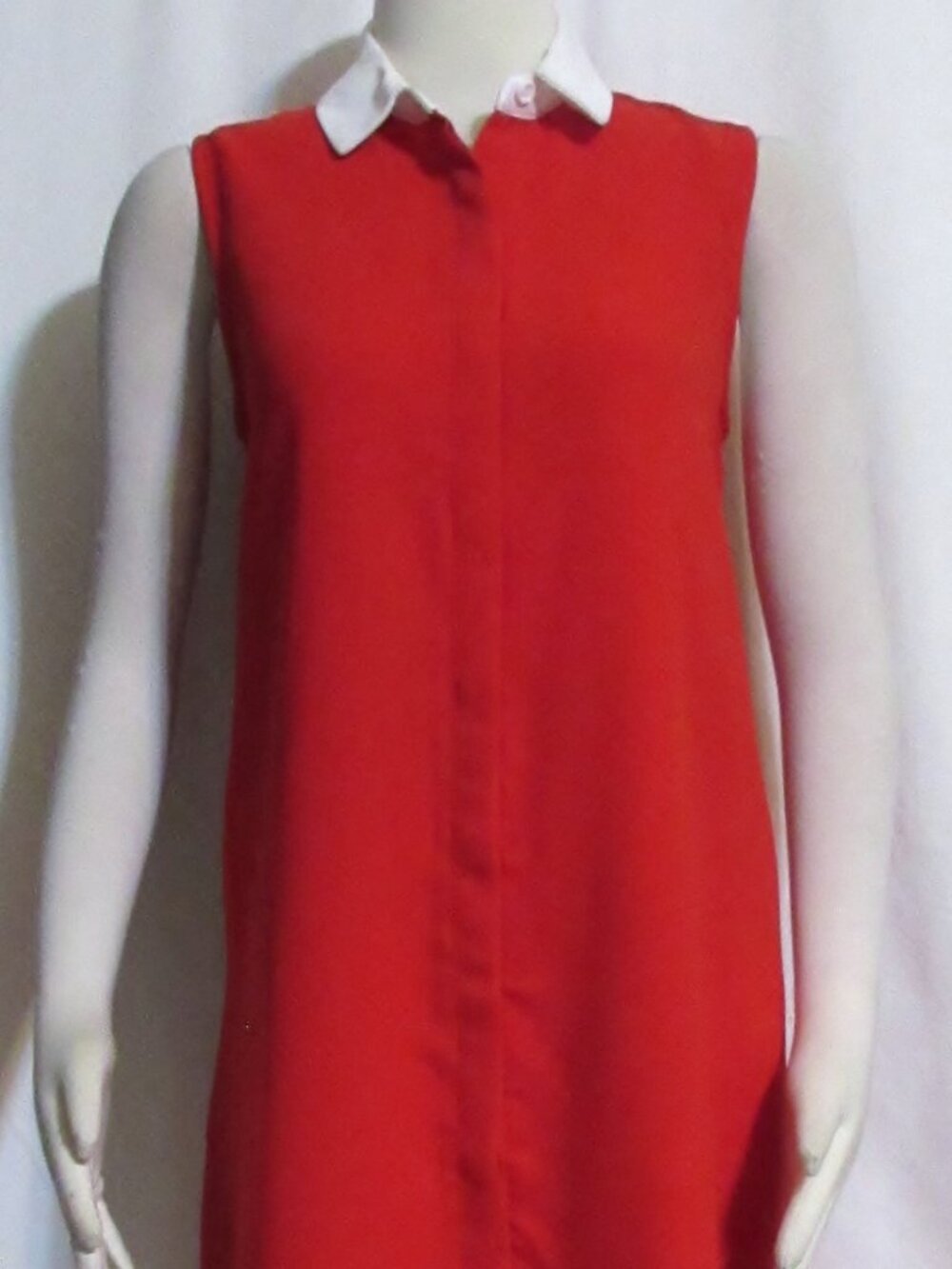 NEW Womens Ladies SHARAGANO Red Sleeveless A-line Knee Length Dress 4 Orig $98